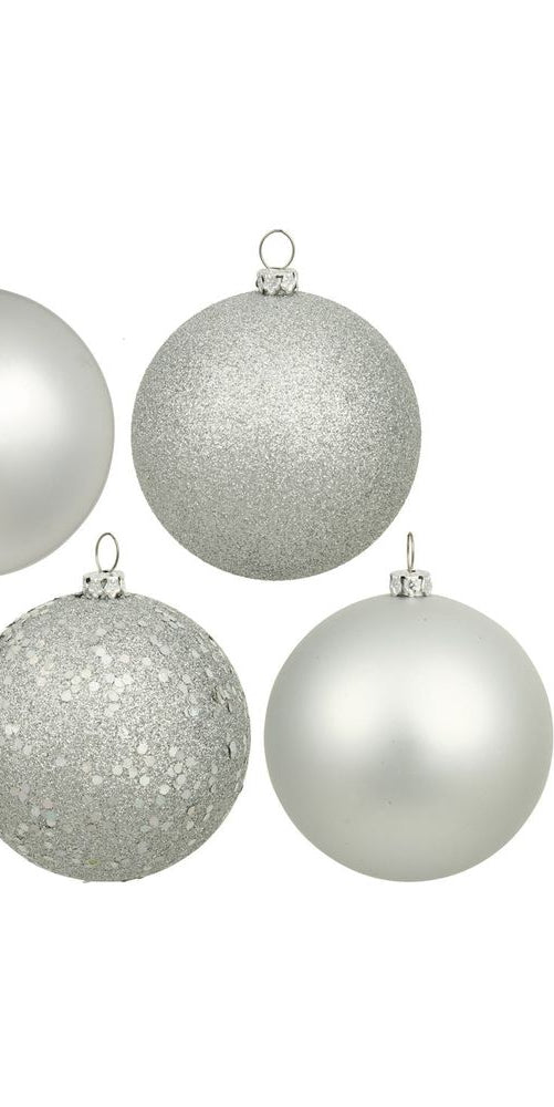 Vickerman 2.75" Silver 4-Finish Ball Ornament Assortment (Set of 20) - Michelle's aDOORable Creations - Holiday Ornaments