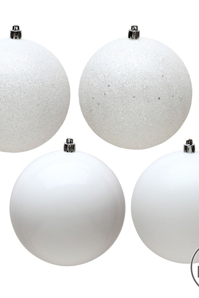 Shop For White 4 - Finish Ball Ornament Assortment (Set of 20) at Michelle's aDOORable Creations