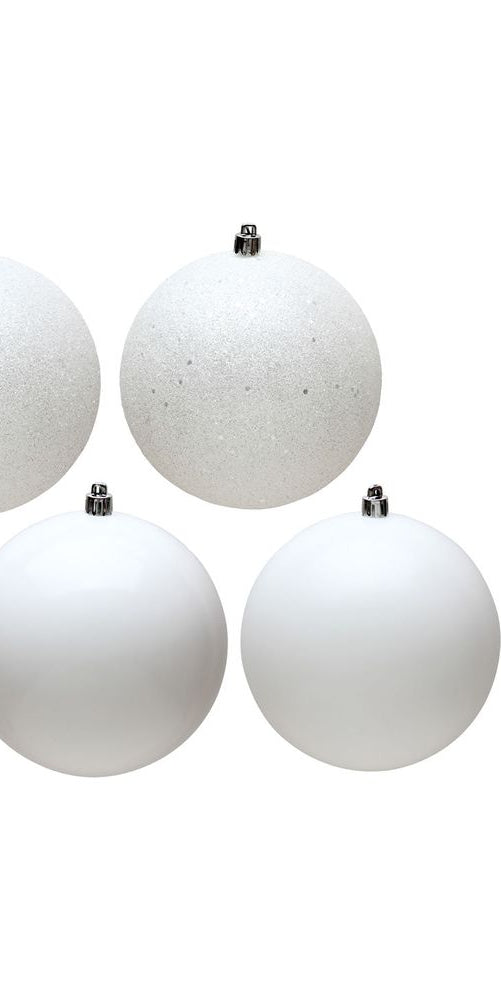 Vickerman 2.75" White 4-Finish Ball Ornament Assortment (Set of 20) - Michelle's aDOORable Creations - Holiday Ornaments