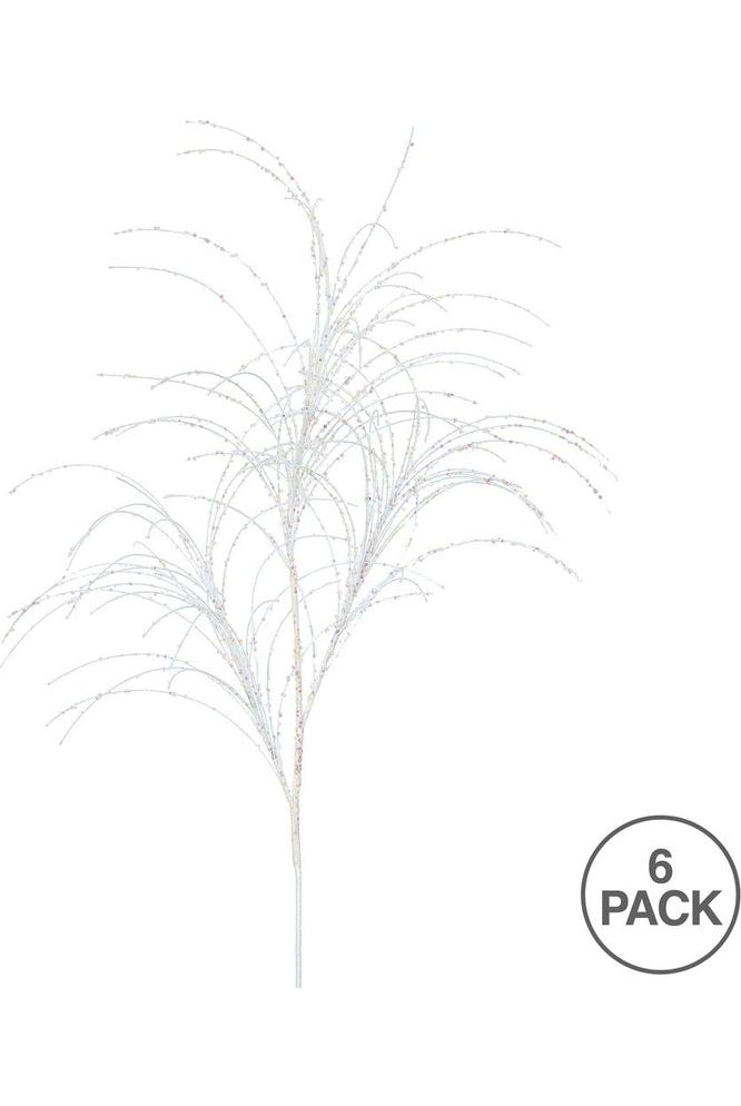 Vickerman 34" Glitter Grass Artificial Christmas Spray: White (Bag of 6) - Michelle's aDOORable Creations - Sprays and Picks