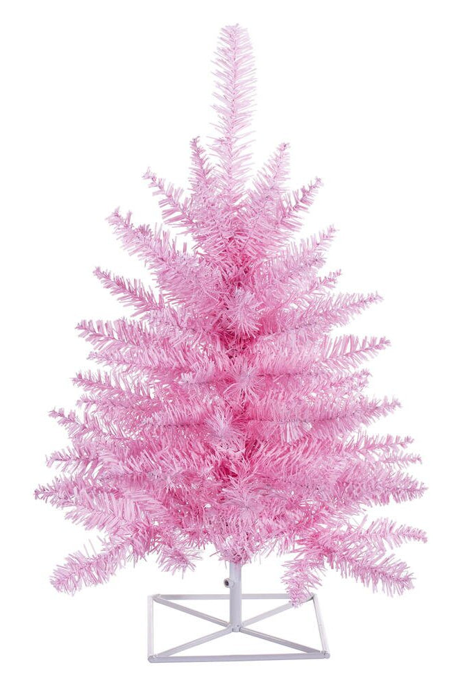 Shop For Vickerman 36" Plastic Fir Unlit Artificial Christmas Tree in Pink at Michelle's aDOORable Creations