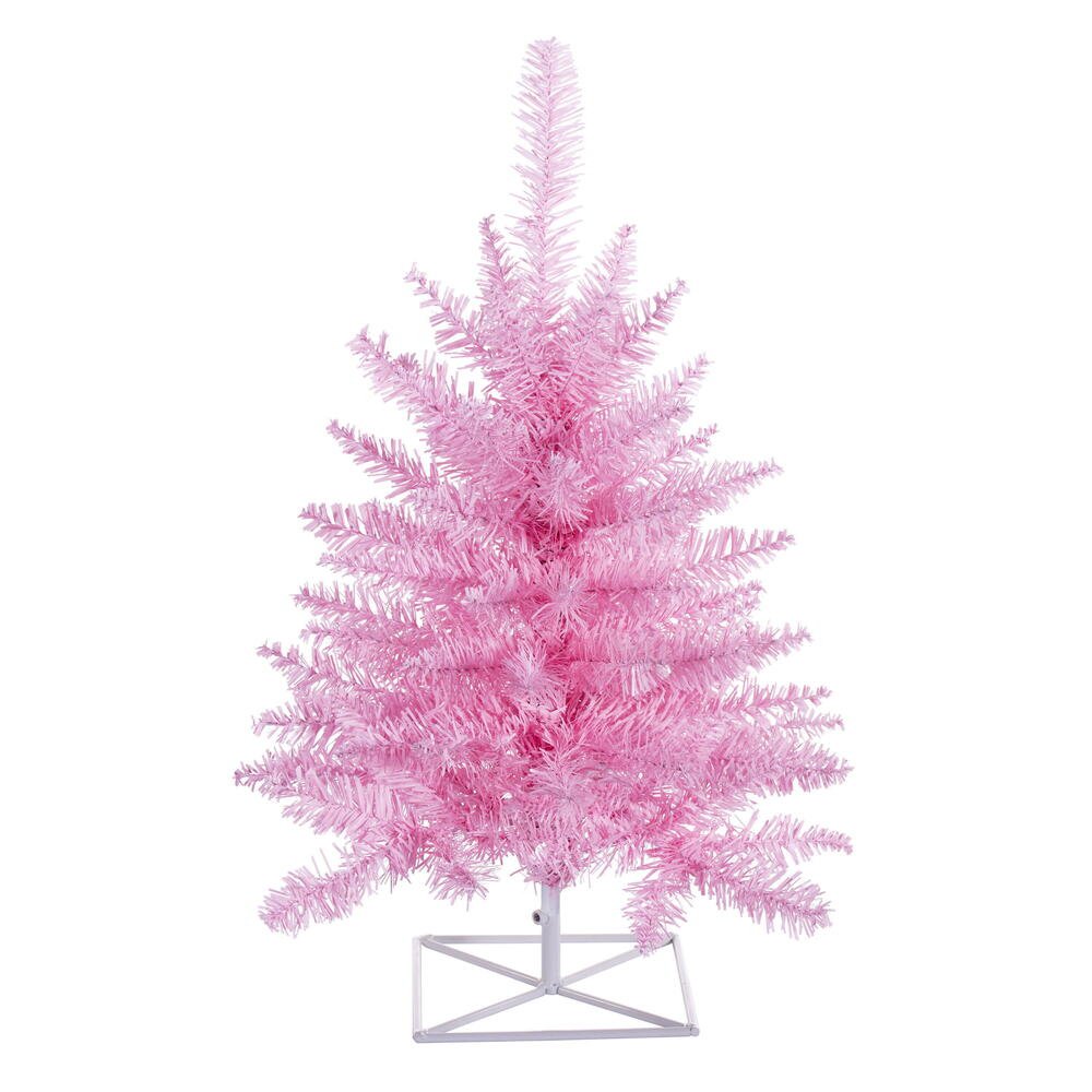 Shop For Vickerman 36" Plastic Fir Unlit Artificial Christmas Tree in Pink at Michelle's aDOORable Creations
