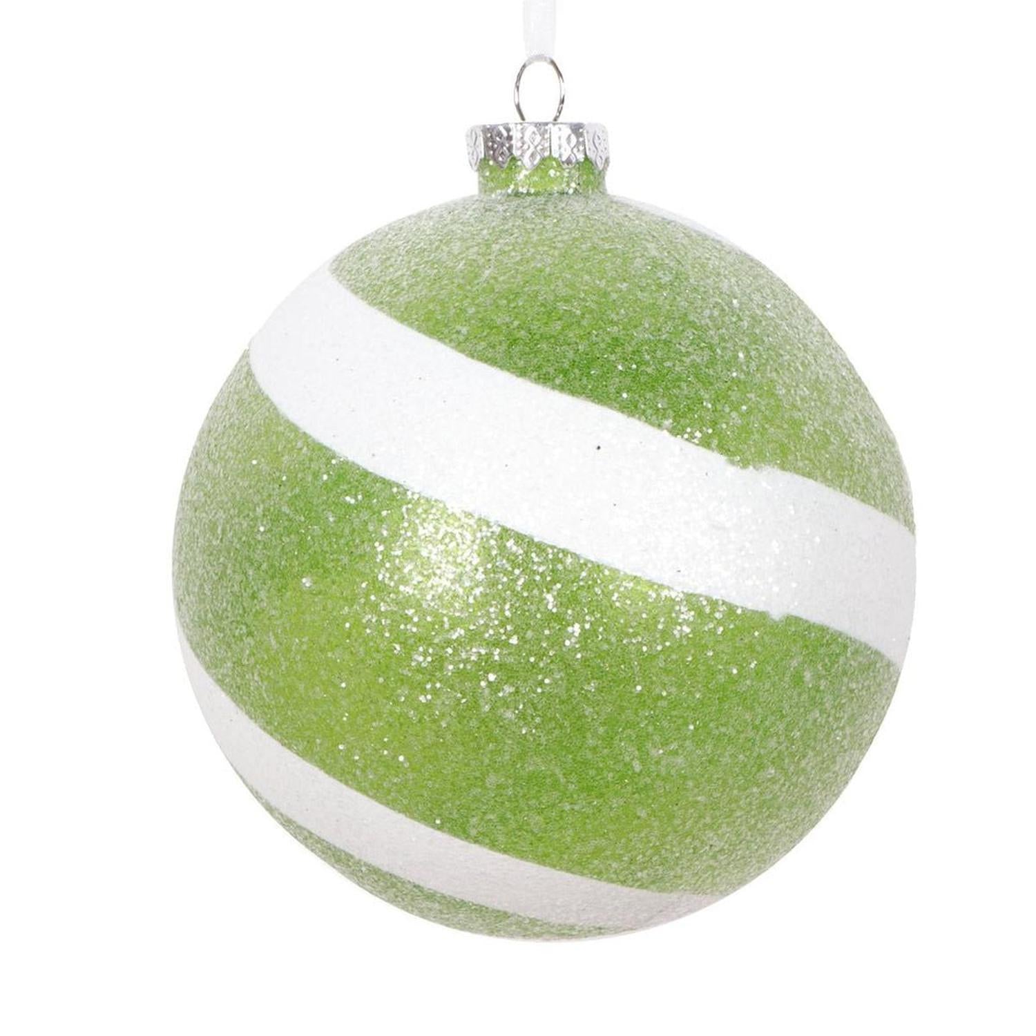 Shop For Lime and White Sugar Glitter Ball Ornaments (Set of 3) at Michelle's aDOORable Creations