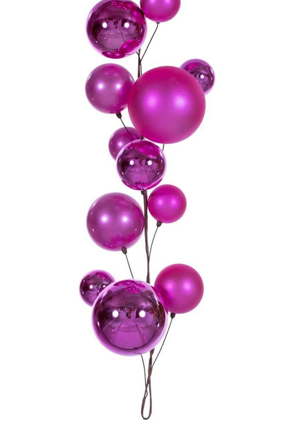 6' Hot Pink Extra Large Ball Branch Garland