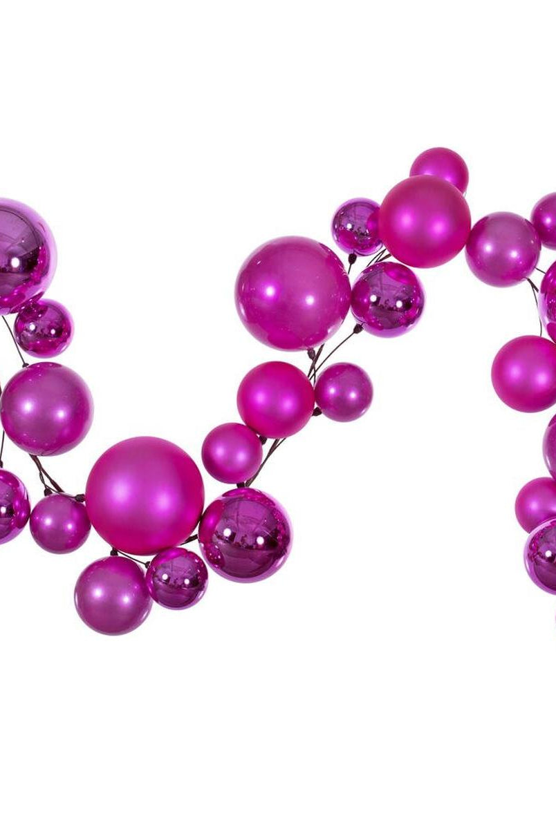 Shop For Vickerman 6' Hot Pink Extra Large Ball Branch Garland at Michelle's aDOORable Creations