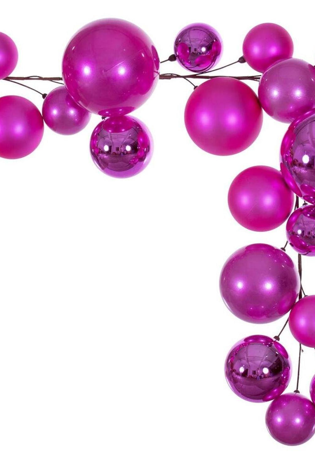 6' Hot Pink Extra Large Ball Branch Garland