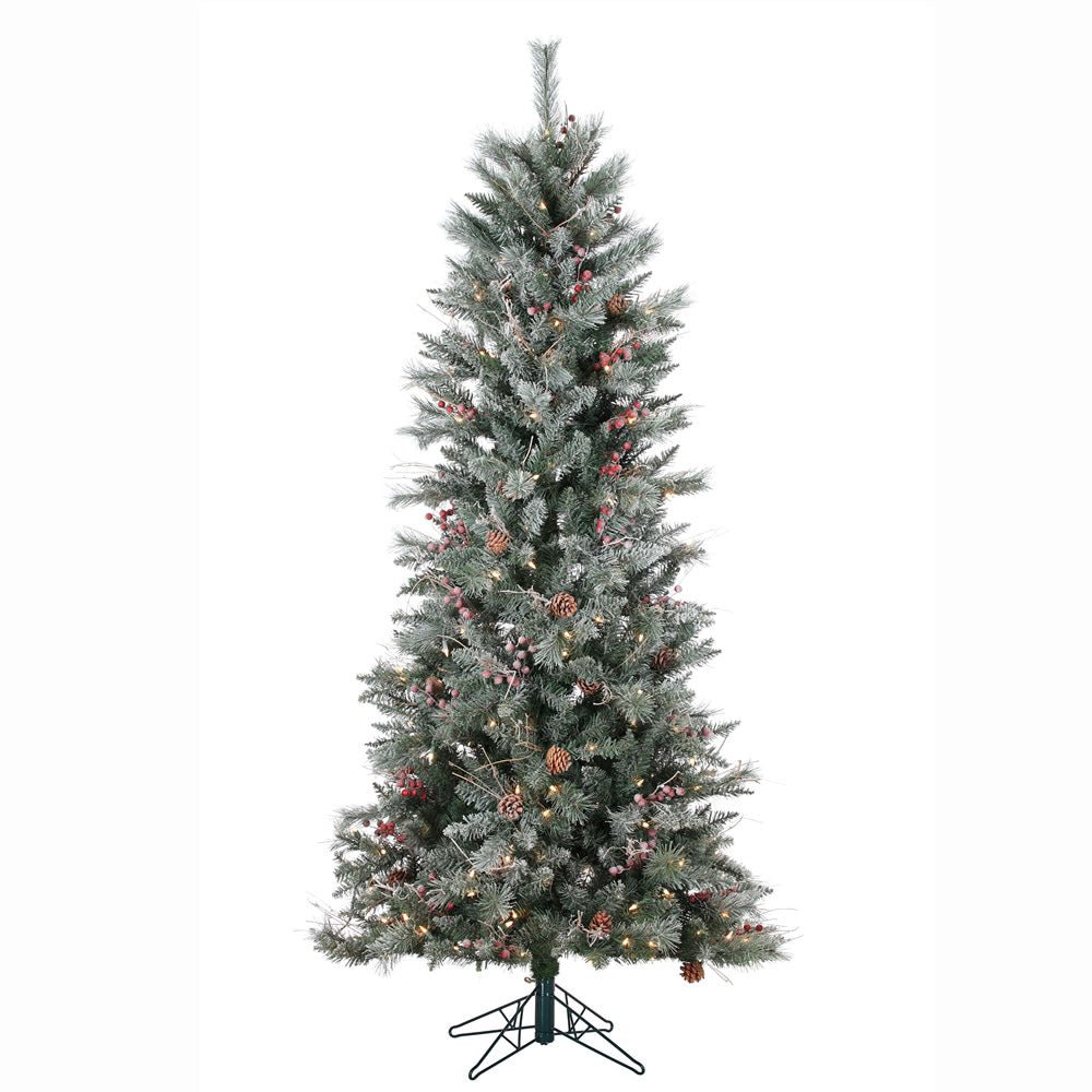 Shop For Vickerman 7' Frosted Berry Pine Tree 250CL Lights at Michelle's aDOORable Creations