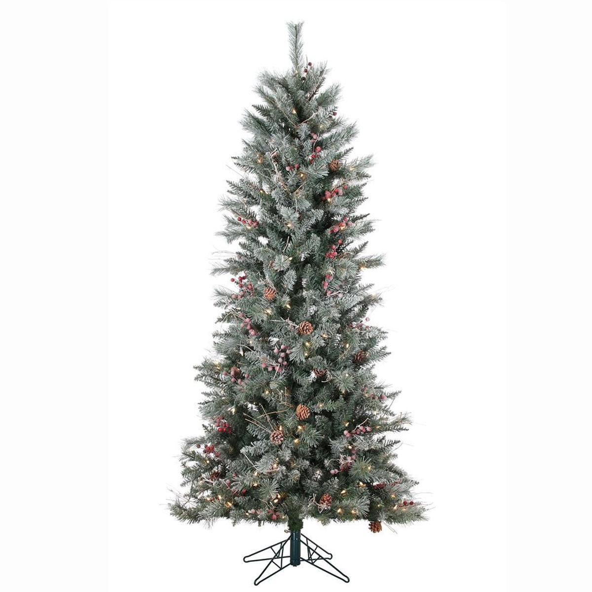 Shop For Vickerman 7' Frosted Berry Pine Tree 250CL Lights at Michelle's aDOORable Creations