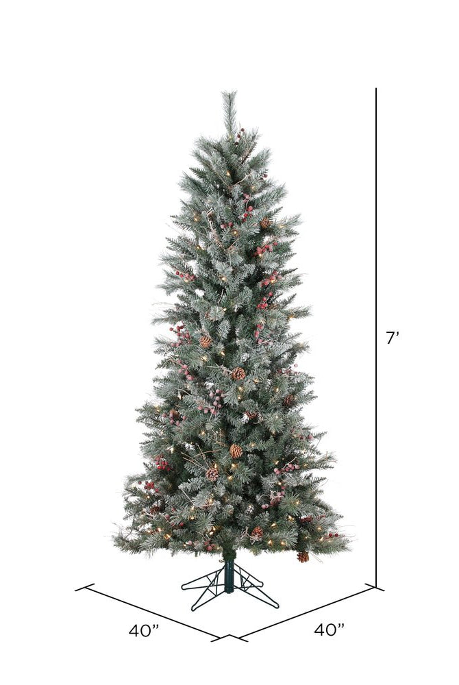 Shop For Vickerman 7' Frosted Berry Pine Tree 250CL Lights at Michelle's aDOORable Creations