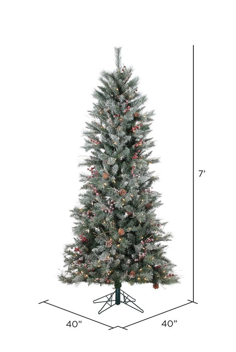 Shop For Vickerman 7' Frosted Berry Pine Tree 250CL Lights at Michelle's aDOORable Creations