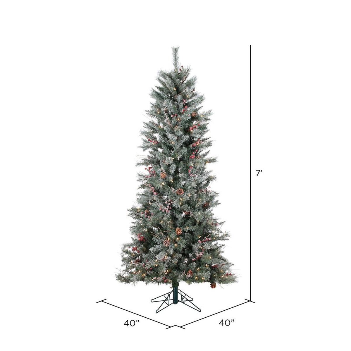 Shop For Vickerman 7' Frosted Berry Pine Tree 250CL Lights at Michelle's aDOORable Creations