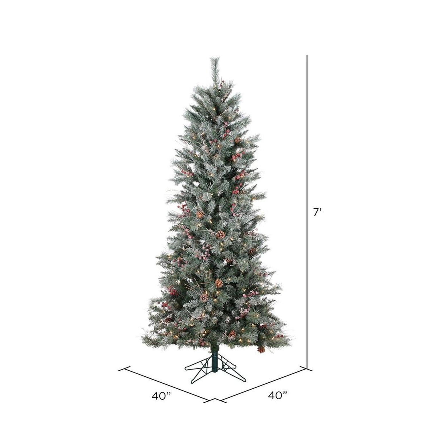 Shop For Vickerman 7' Frosted Berry Pine Tree 250CL Lights at Michelle's aDOORable Creations