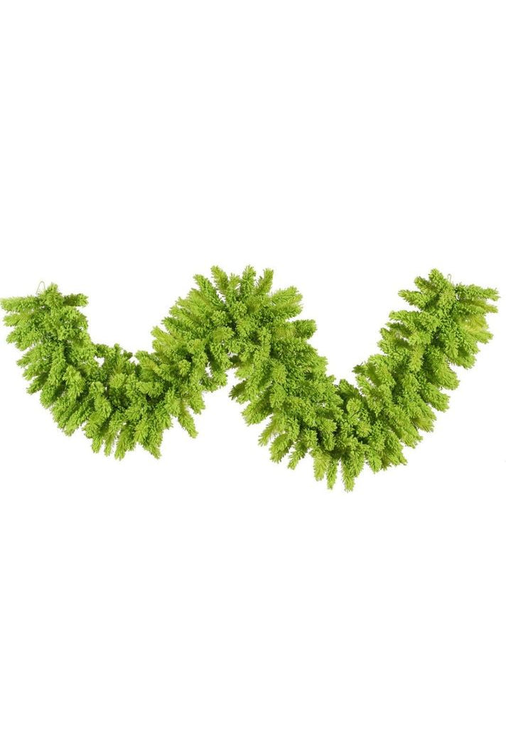 Vickerman 9' Flocked Lime Green Garland without Lights - Michelle's aDOORable Creations - Garland
