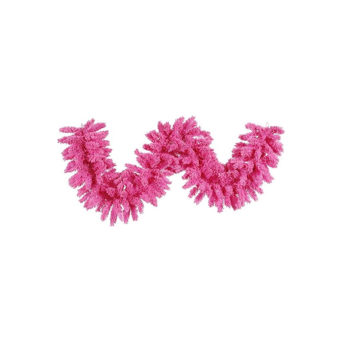 Shop For 9' Flocked Pink Garland without Lights at Michelle's aDOORable Creations