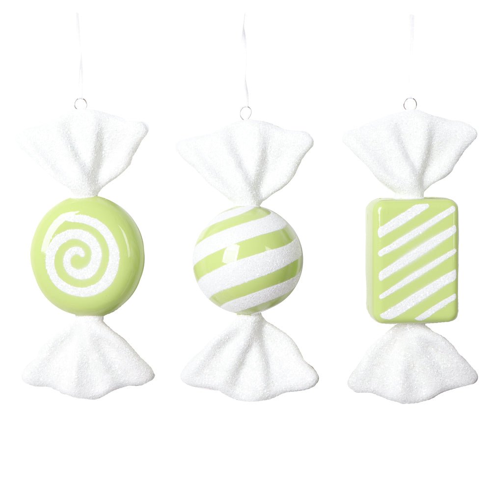 Shop For Lime Green Candy Ornament (Assortment of 3) at Michelle's aDOORable Creations