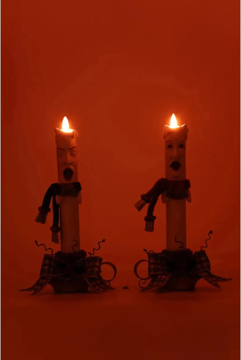 Shop For Village Of Holly Woods Caroling Candles Assortment of 2 at Michelle's aDOORable Creations