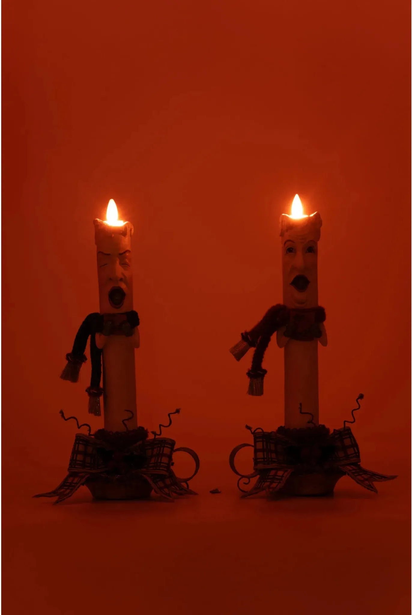 Shop For Village Of Holly Woods Caroling Candles Assortment of 2 at Michelle's aDOORable Creations