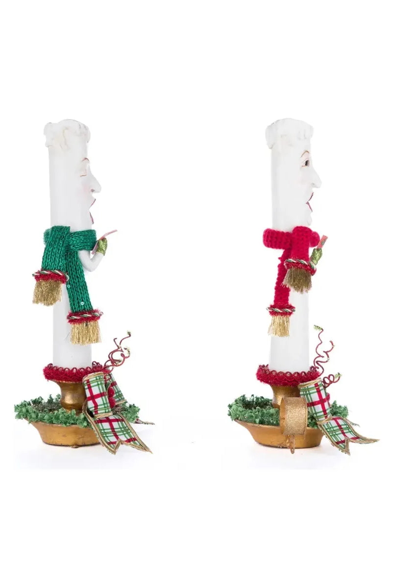 Shop For Village Of Holly Woods Caroling Candles Assortment of 2 at Michelle's aDOORable Creations