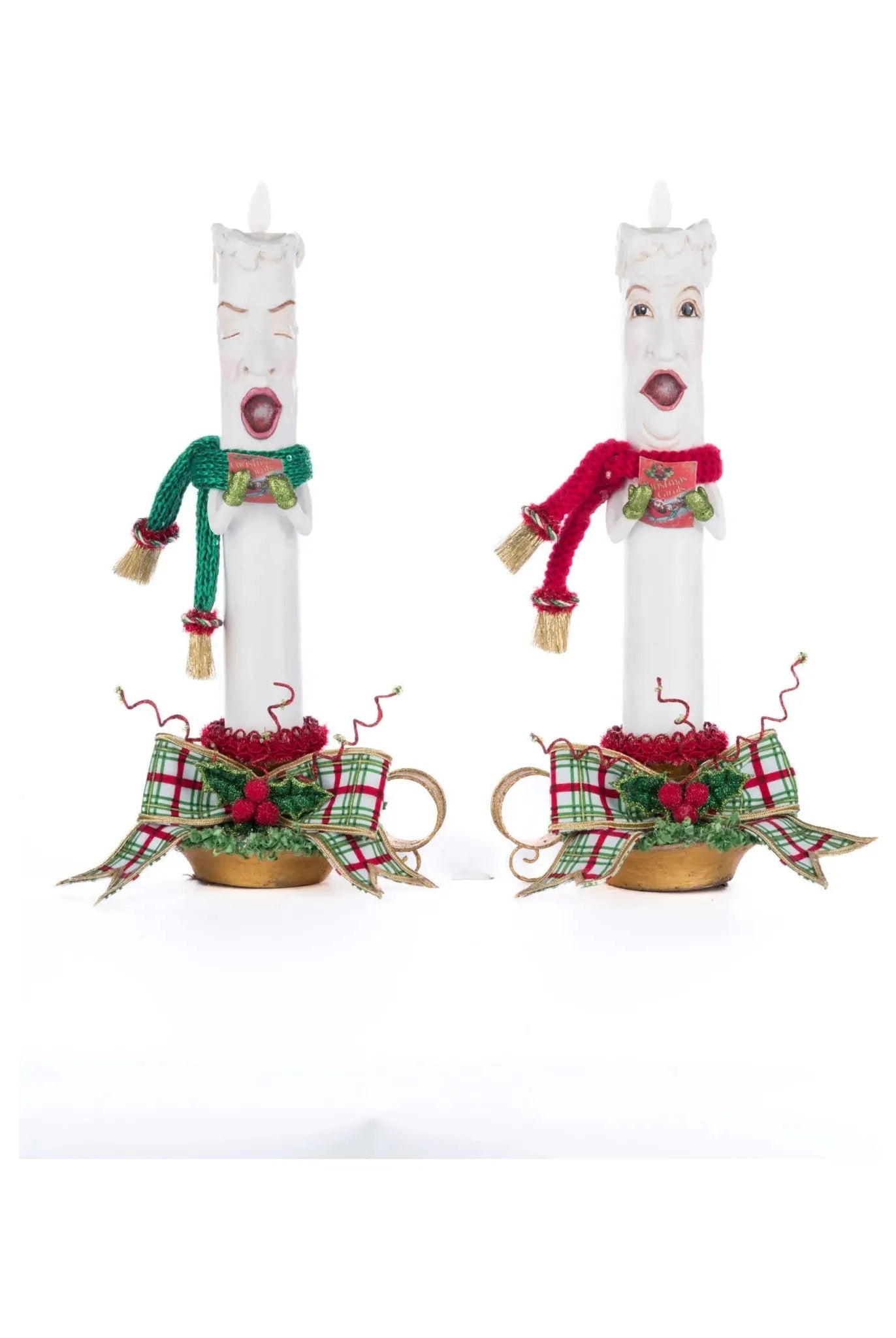Shop For Village Of Holly Woods Caroling Candles Assortment of 2 at Michelle's aDOORable Creations