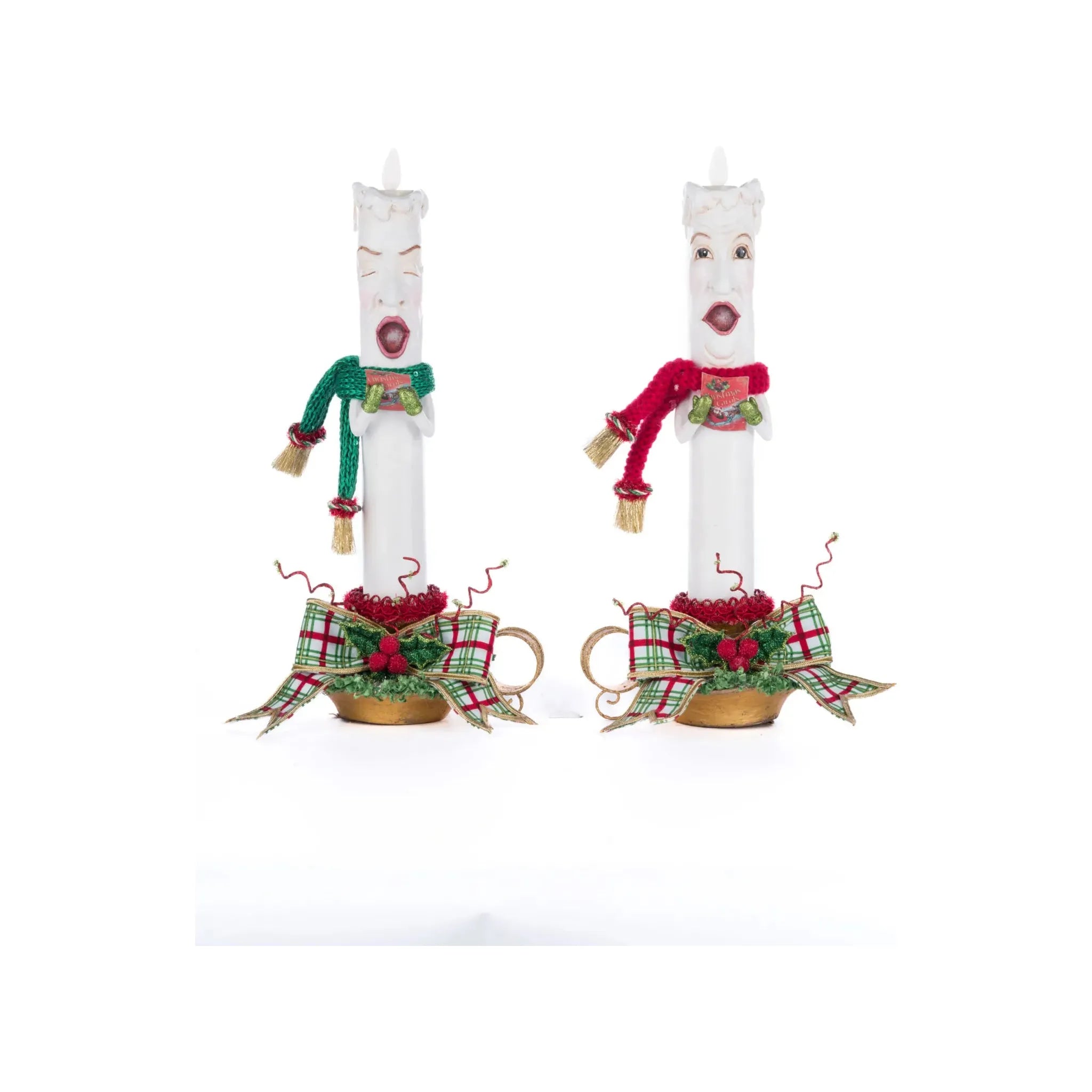 Shop For Village Of Holly Woods Caroling Candles Assortment of 2 at Michelle's aDOORable Creations
