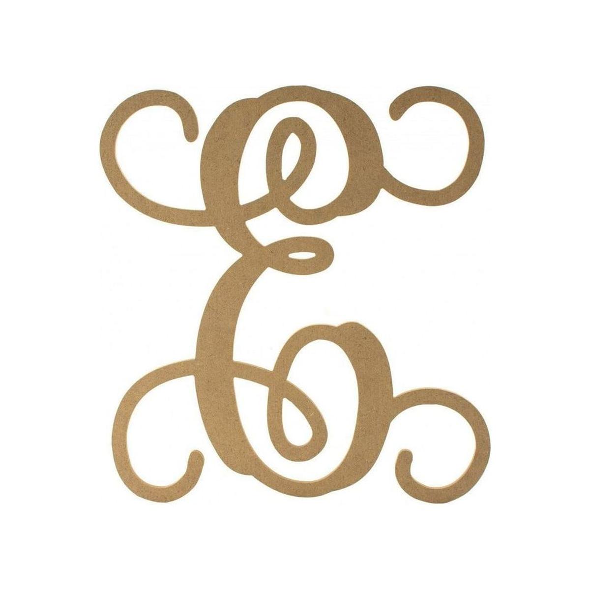 Shop For Vine Monogram Script Letter - Unfinished Wood at Michelle's aDOORable Creations