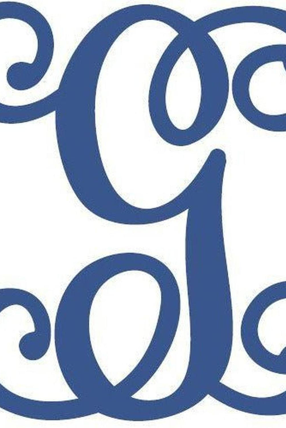 Vine Monogram Script Letter - Unfinished Wood