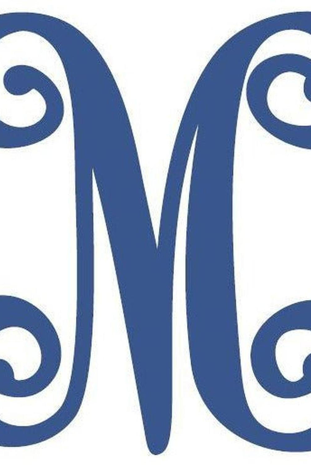 Vine Monogram Script Letter - Unfinished Wood