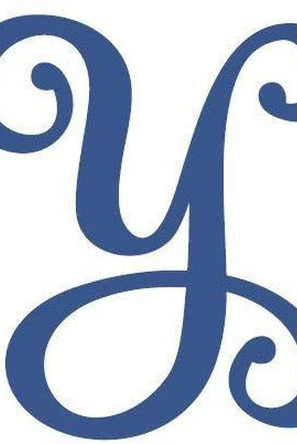 Vine Monogram Script Letter - Unfinished Wood