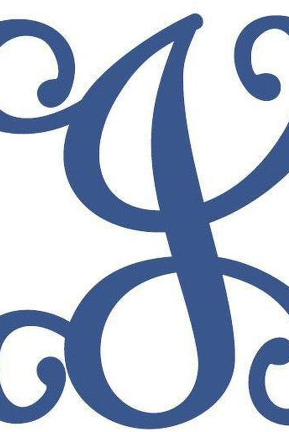 Vine Monogram Script Letter - Unfinished Wood