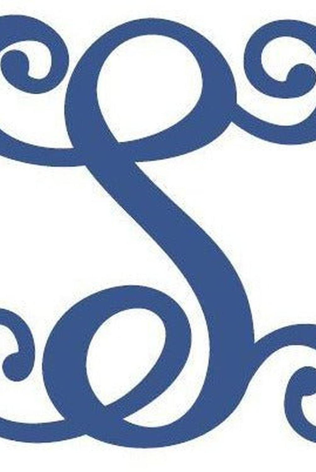 Vine Monogram Script Letter - Unfinished Wood