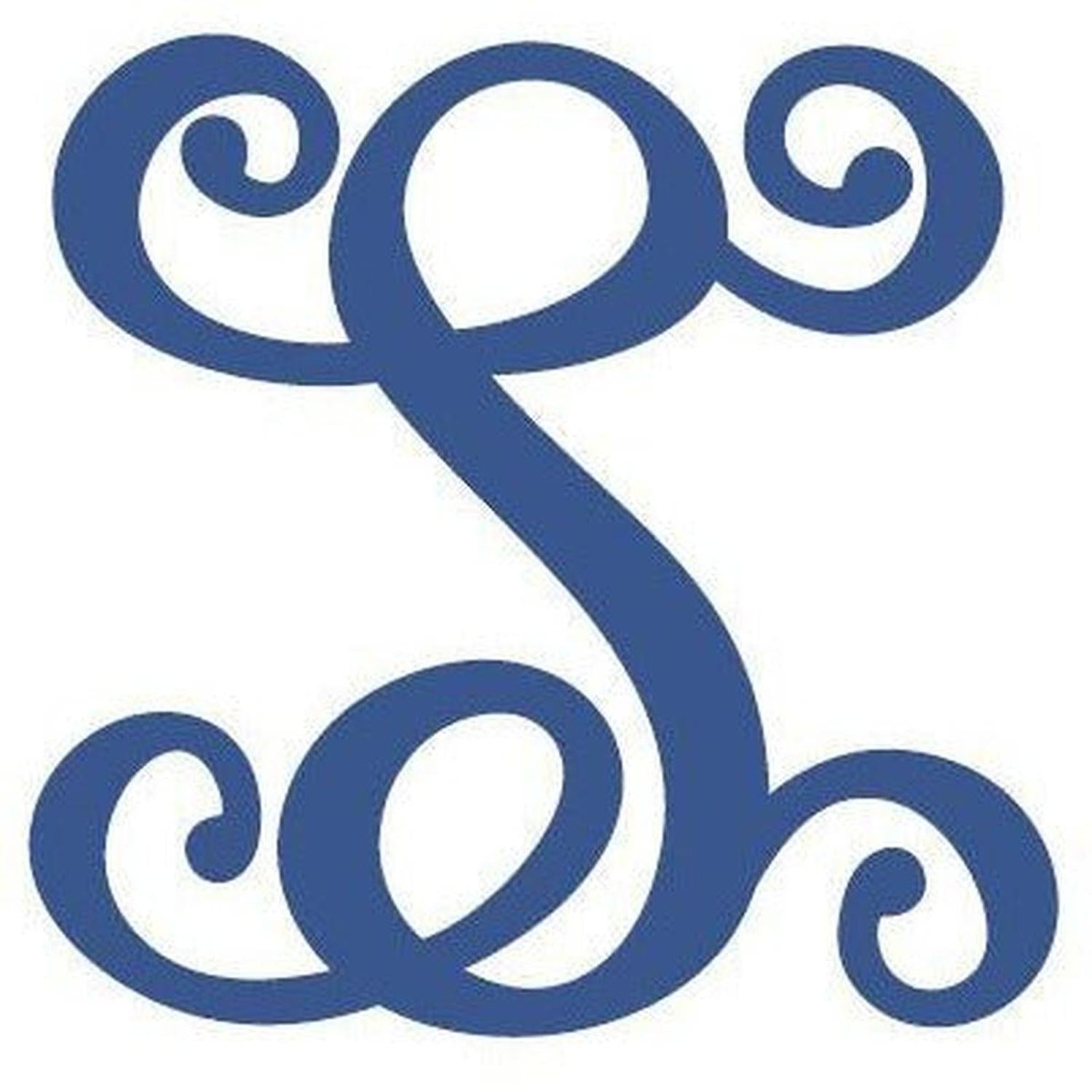 Shop For Vine Monogram Script Letter - Unfinished Wood at Michelle's aDOORable Creations