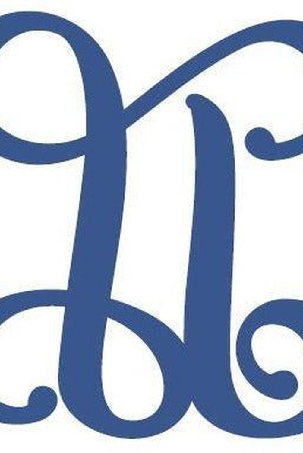 Vine Monogram Script Letter - Unfinished Wood