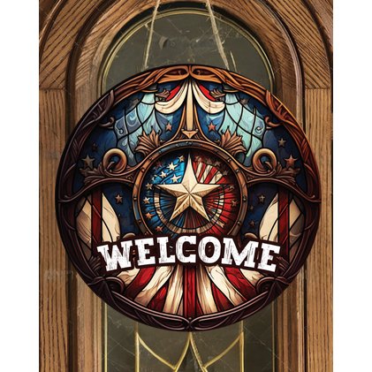 Shop For Vintage American Flag Faux Stained Glass Sign at Michelle's aDOORable Creations