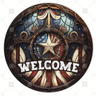 Shop For Vintage American Flag Faux Stained Glass Sign at Michelle's aDOORable Creations