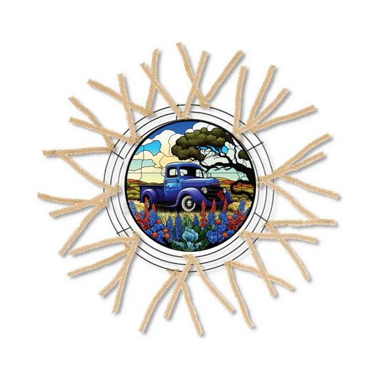 Shop For Vintage Blue Truck Blue Bonnets Sign - Wreath Enhancement at Michelle's aDOORable Creations