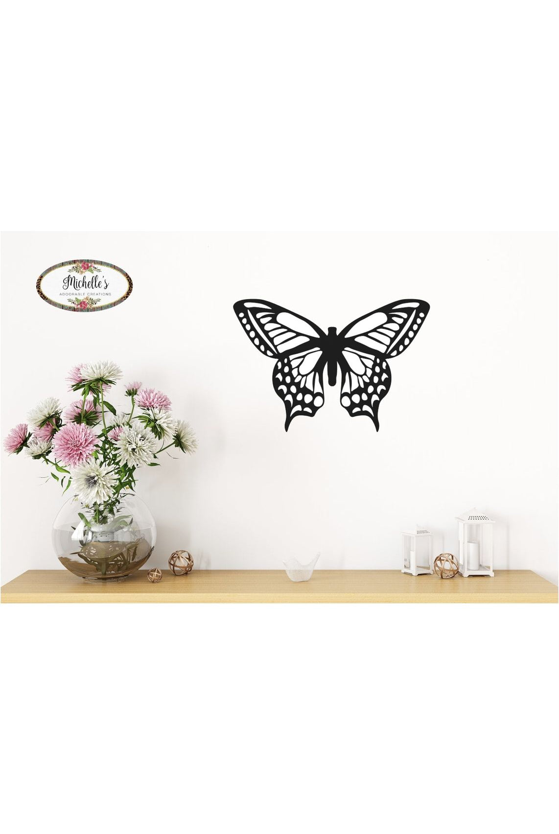 Waterproof Butterfly Accent: Black & White - Michelle's aDOORable Creations - Signature Signs