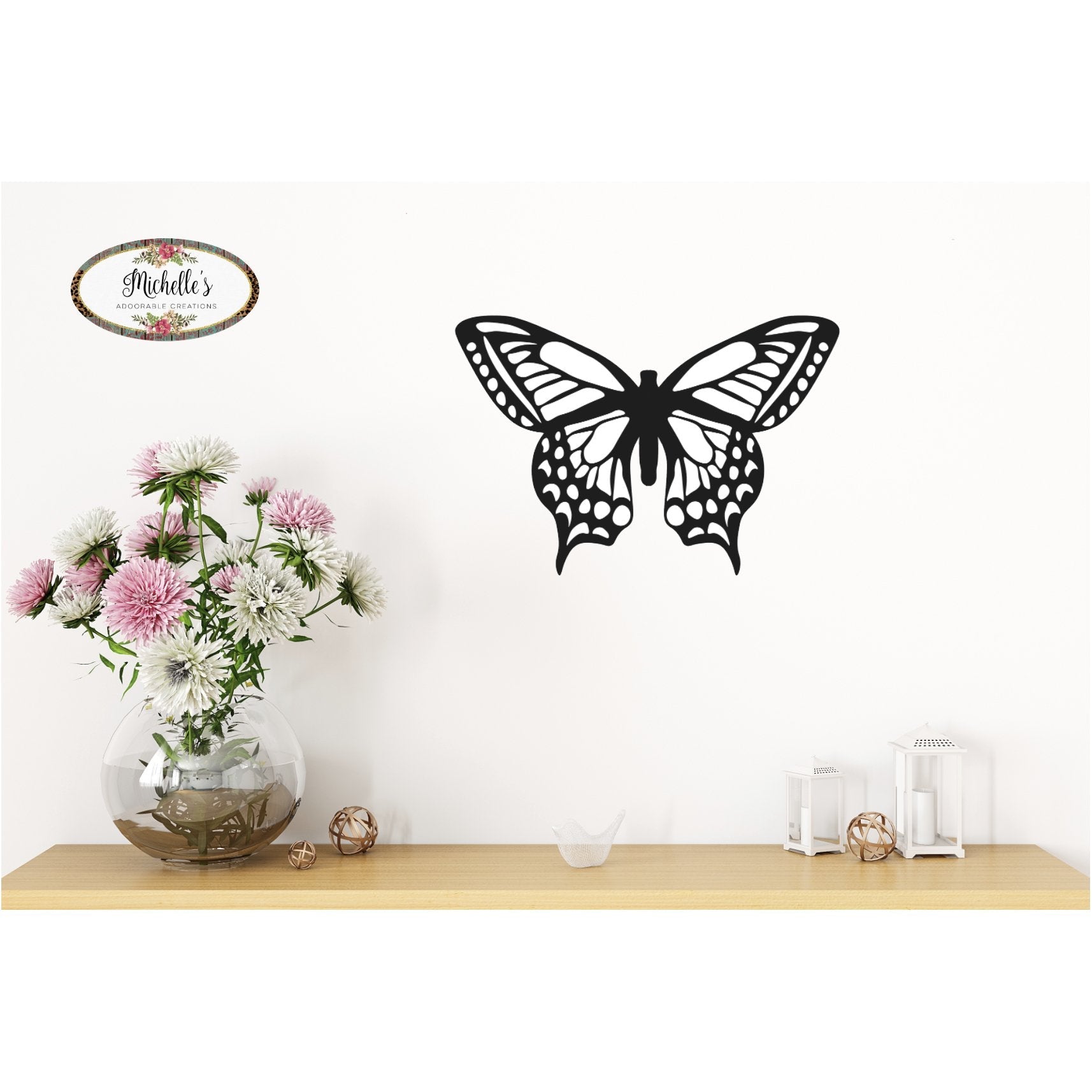 Shop For Waterproof Butterfly Accent: Black & White at Michelle's aDOORable Creations