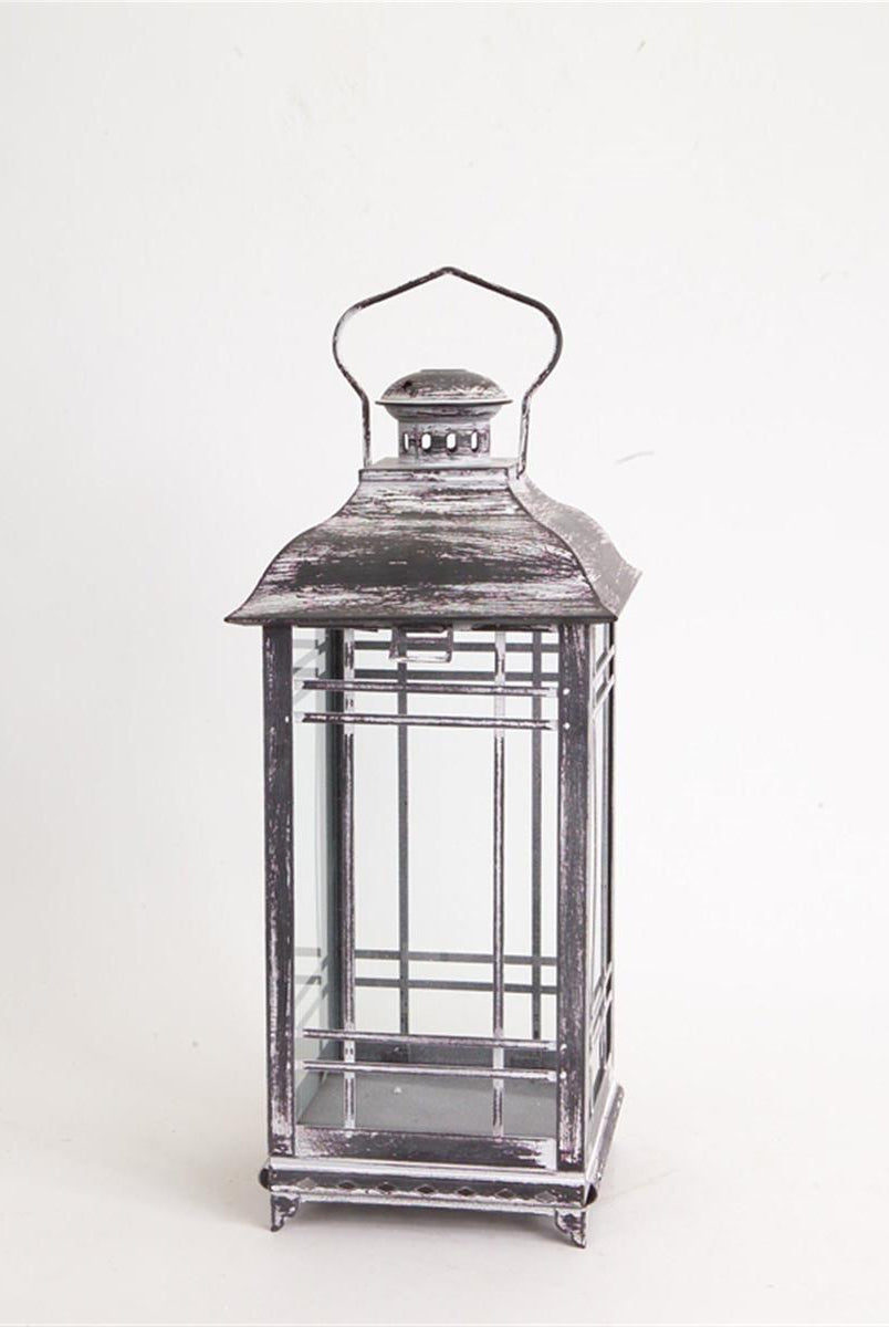 Shop For Weathered Graphite Grey Metal and Glass Lanterns (Set of 3) at Michelle's aDOORable Creations