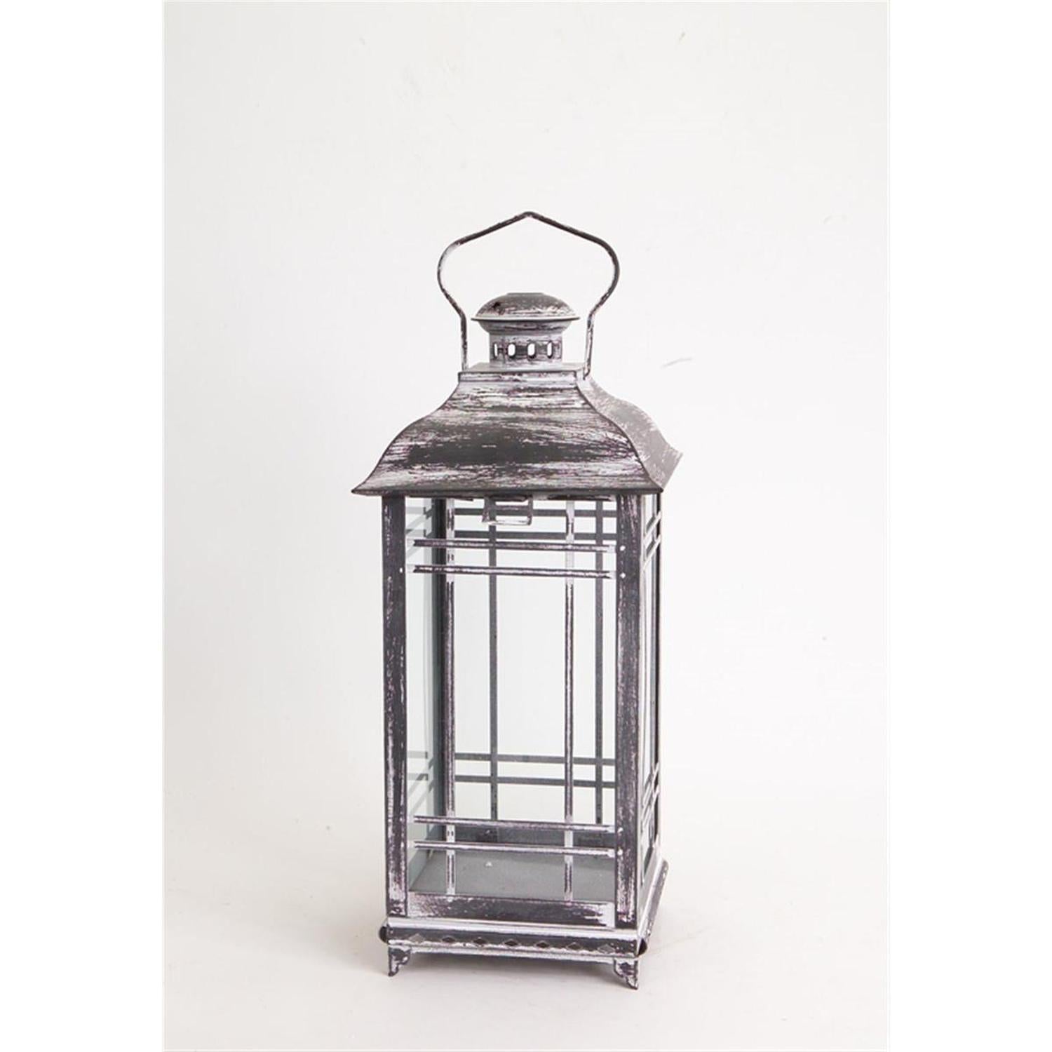 Shop For Weathered Graphite Grey Metal and Glass Lanterns (Set of 3) at Michelle's aDOORable Creations