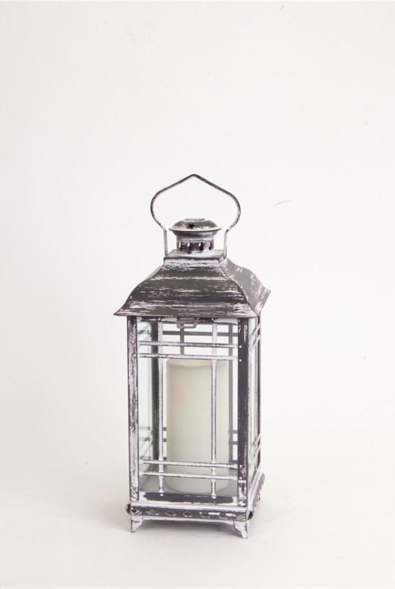 Shop For Weathered Graphite Grey Metal and Glass Lanterns (Set of 3) at Michelle's aDOORable Creations