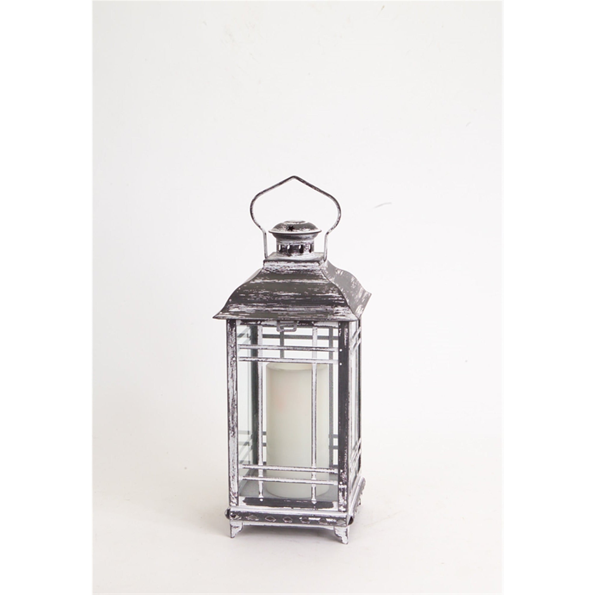 Shop For Weathered Graphite Grey Metal and Glass Lanterns (Set of 3) at Michelle's aDOORable Creations