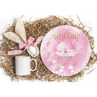 Shop For Welcome Baby Girl Round Sign - Wreath Enhancement at Michelle's aDOORable Creations