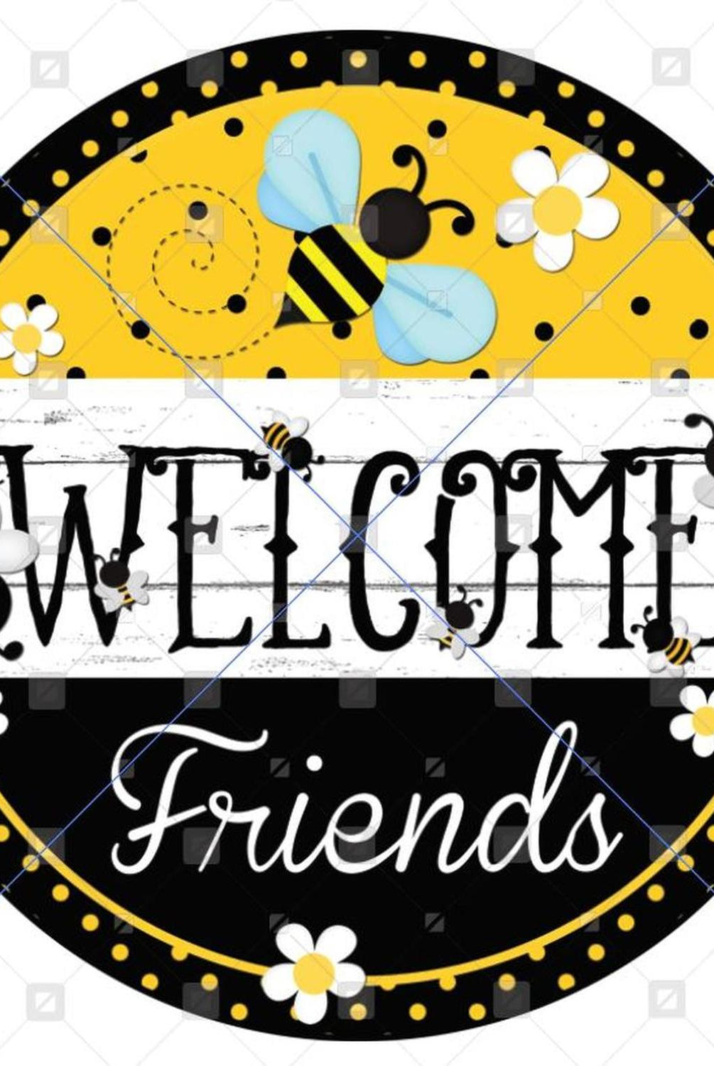 Welcome Friends Bumblebee Sign