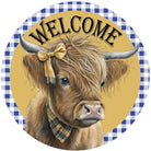 Shop For Welcome Highland Cow Round Sign - Wreath Enhancement at Michelle's aDOORable Creations