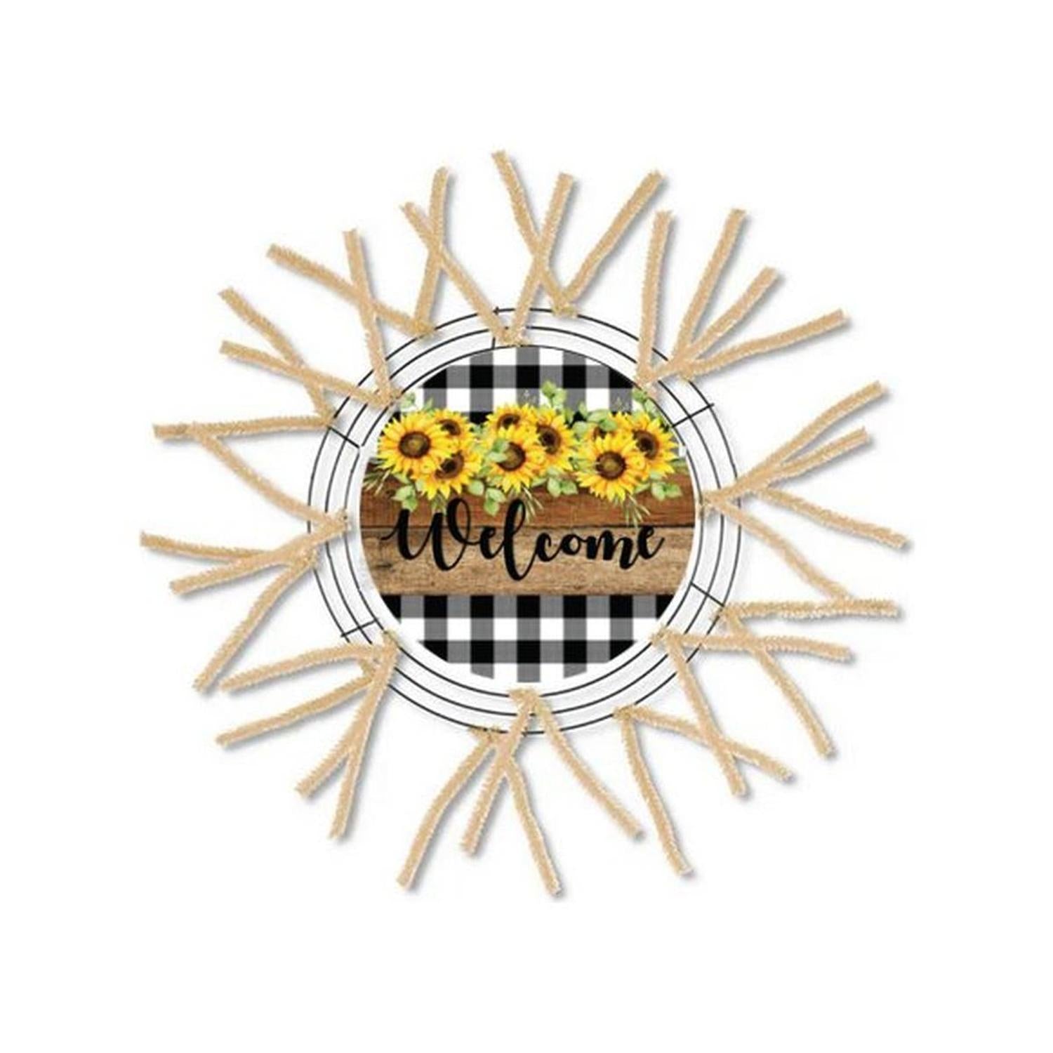 Shop For Welcome Rustic Sunflower Round Sign - Wreath Enhancement at Michelle's aDOORable Creations