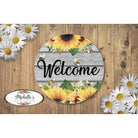 Shop For Welcome Sunflower Bumble Bee Round Sign - Wreath Enhancement at Michelle's aDOORable Creations