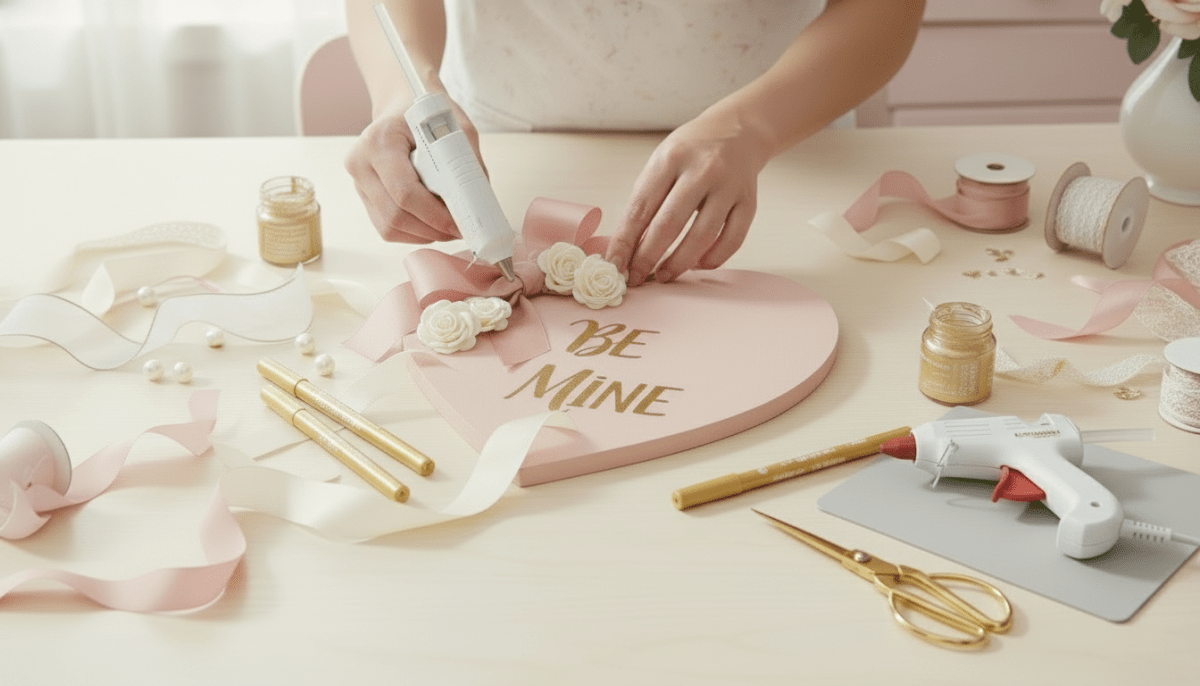 Modern Romance Valentine’s Wreath Craft Tutorial - Michelle's aDOORable Creations