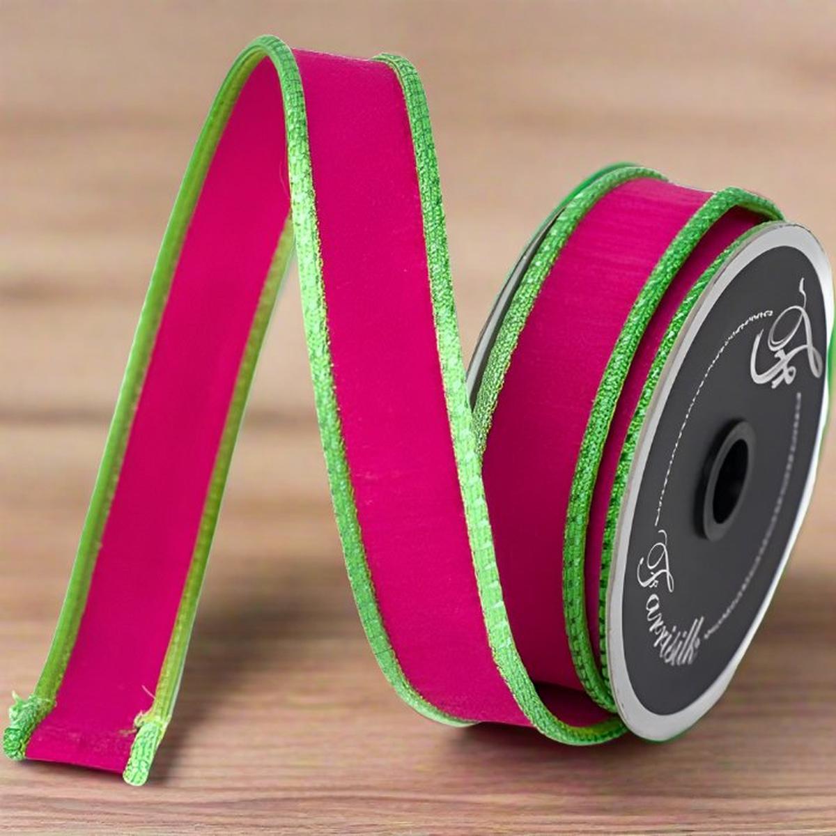 Shop For 1" Accent Cord Ribbon: Hot Pink/Lime (10 Yards) at Michelle's aDOORable Creations
