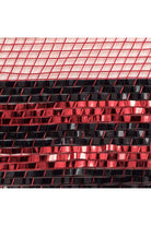 10" Border Stripe Metallic Mesh: Red/Black (10 Yards) - Michelle's aDOORable Creations - Poly Deco Mesh