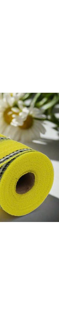 10" Fabric Faux Jute Mesh: Yellow/Black (10 Yards) - Michelle's aDOORable Creations - Poly Deco Mesh
